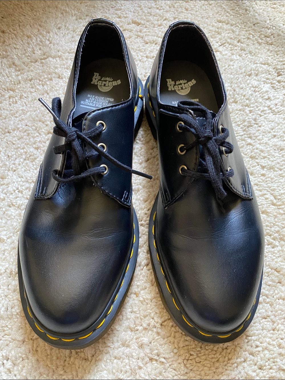 Dr. Martens Shoes with Yellow Welt Stitch